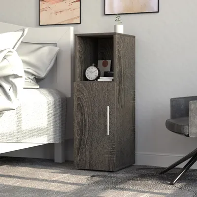 Produktbild von VCM Nachtschrank | Maße ca. H. 90 x B. 30 x T. 35 cm | Beistelltisch mit Drehtühr | Nachttisch - Narila