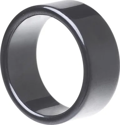 Produktbild von Breiter Ring aus Hämatit grau dunkelgrau schlicht flach glatt Herren Damen Uni, Ringgröße:Innenumfang 59mm  Ø18.8mm