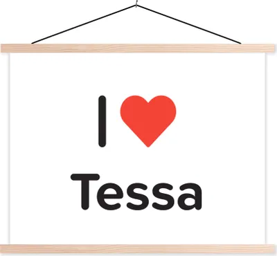 Produktbild von MuchoWow® Textilposter Ich liebe - Tessa - Mädchen 150x113 cm mit holzfarbenen Rahmen - Poster