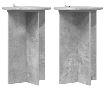 Imagen del producto de vidaXL Estantería para plantas, 2 unidades, color gris cemento, Ø40 x 60 cm, material de madera