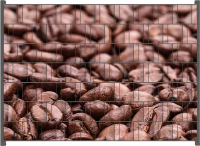 Produktbild von Wallario Zaunsichtschutz mit Motiv Frisch geröstete Kaffeebohnen für Ein- und Doppelstabmatten Zäune in der Größe 200 x 140 cm