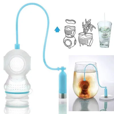 Silikon-Teefilter, Tauchform, hellblau, für Teeblätter