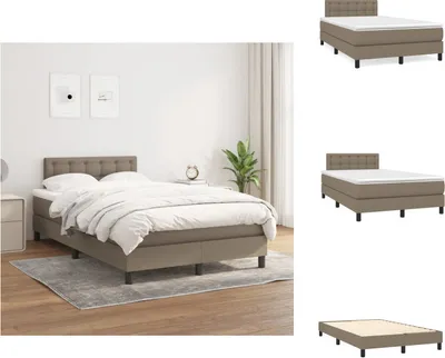 Produktbild von vidaXL Boxspringbett mit Matratze Taupe 120x200 cm Stoff -  Betten & Bettgestelle