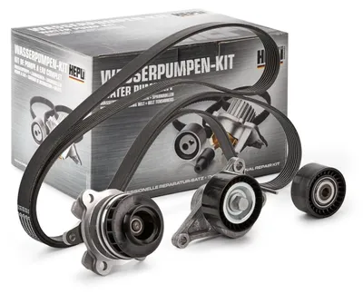 Produktbild von HEPU PK09640 Wasserpumpe + Keilrippenriemensatz für RENAULT MASTER III Kasten (FV) Megane III Schrägheck (BZ0/1) ESPACE IV (JK0/1) für OPEL für NISSAN