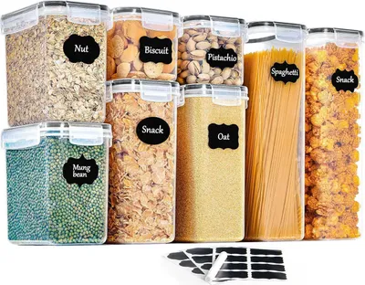 Immagine prodotto di Set di scatole di immagazzinaggio Scatola di immagazzinaggio da cucina Contenitore ermetico in plastica 8 pezzi MULTIPLO