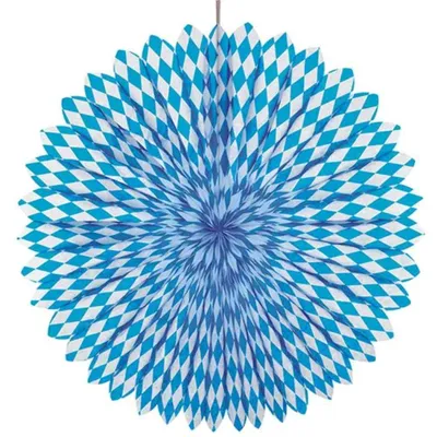 Produktbild von Dekofächer Ø 75 cm "Bayrisch Blau" schwer entflammbar