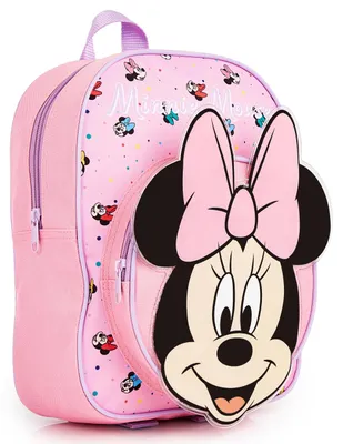 Produktbild von Disney Minnie Mouse Rucksack Mädchen Kindergartenrucksack Schule, Vorschule, Kita, Kindergarten, Geschenke für Mädchen (Rosa 3D Minnie)