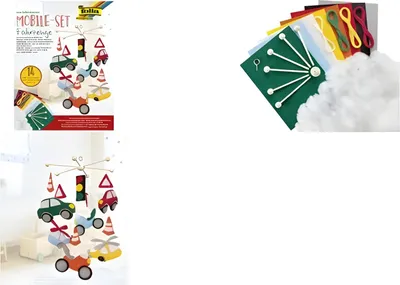 Produktbild von Folia Bastelset Mobile Fahrzeuge 14-teilig kreatives Spielzeug