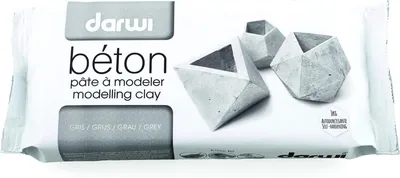Produktbild von DARWI - DA0821000000C - Natürliches Modellierbrot - formbar - lufttrocknend - Betonfarbe - 1 kg - gebrauchsfertig - selbsthärtend - für Kinder und Erwachsene - DARWI BETON