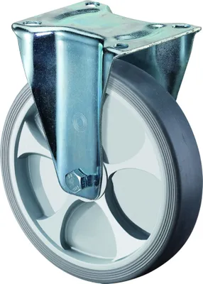 Produktbild von Bockrolle D.125mm Trgf.120kg thermoplastisch Ku.Platte L104xB80mm BS ROLLEN