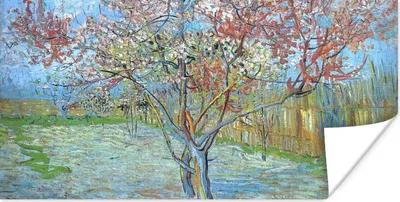 Produktbild von MuchoWow® Poster Der rosa Pfirsichbaum - Vincent van Gogh 150x75 cm - ohne Rahmen
