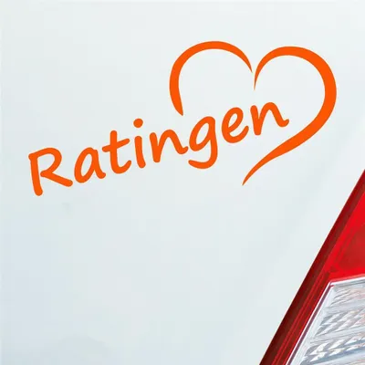 Produktbild von Auto Aufkleber Ratlingen Herz Stadt City Liebe Love Heart 17x8 cm Orange Sticker Heckscheibenaufkleber