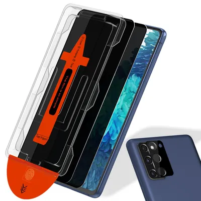 Zdjęcie produktu dla 2-pak Samsung S20 FE Szkło ochronne na ekran Privacy & 1-pak ochrona obiektywu - Szkło hartowane | [Automatyczna instalacja] - Bez bąbelków