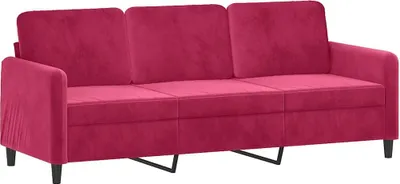 Obrázok produktu pre vidaXL 3-miestna pohovka Vínovočervená 180 cm Velvet