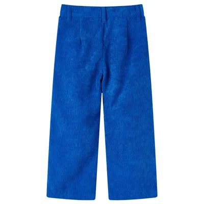 Image de vidaXL Pantalon enfant velours côtelé bleu cobalt 92