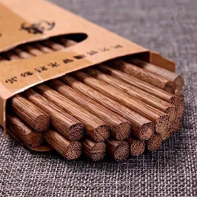 Immagine prodotto di 10 paia di bacchette da cucina riutilizzabili in legno di ciliegio