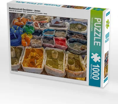 Produktbild von Calvendo Marktstand mit Gewürzren - Jemen 1000 Teile Puzzle quer 640x480mm, Leonhardy Thomas; 7333361