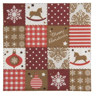 Immagine prodotto di Clayre & Eef Tovaglioli di carta, confezione da 20, 33x33 cm, rosso