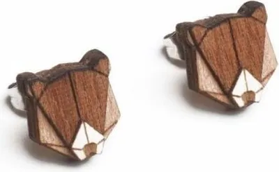 Immagine prodotto di BeWooden Orecchini in legno da donna Orecchini a forma di orso Universali