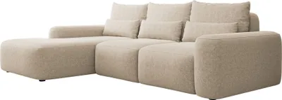 Produktbild von Selsey Carnos – Ecksofa mit Schlaffunktion, Lendenkissen, Chenille, Beige, links