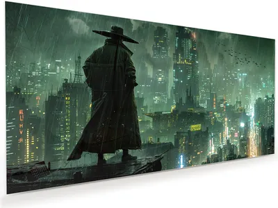 Produktbild von Glasbild 60x30cm in XXL für Wohnzimmer, Schlafzimmer Motiv Stadt in Regen