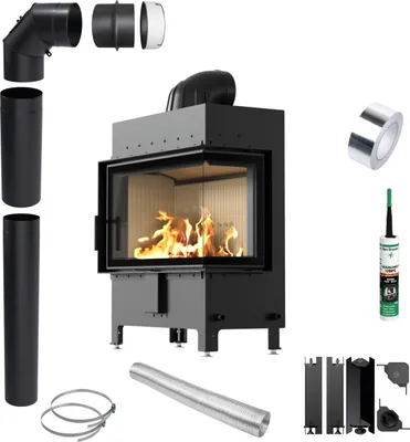 Produktbild von KRATKI LUCY Inzethaard 14 kW Ø200 Luchtverwarming Rechts Installatieset