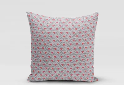 Produktbild von SCHÖNER LEBEN. Kissenhülle Dreiecke Retro weiß grau rot div. Größen Größe 80x80cm (HxB) 80x80cm (HxB) Größe