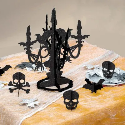 Produktbild von 6-teiliges Halloween Glitzer Tischaufsteller Set