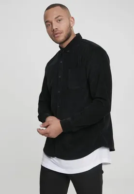 Image de Urban Classics Chemise en velours côtelé noir - M