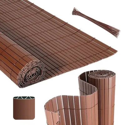 Imagen del producto de Toldo de PVC para balcón, terraza y jardín, color marrón, 1,6 x 3 metros