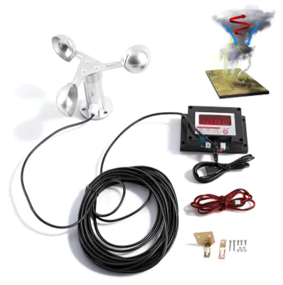 Digitale Anemometer, 3 Windbecher, 220 V, Aluminiumlegierung/ABS
