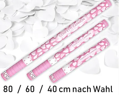 Produktbild von PartyDeco TUKW40, Konfettikanone, Weiß, 1 Farben, Herz, 400 mm, 1 Stück(e)