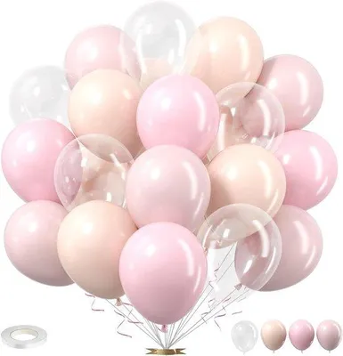 Obrázok produktu pre Balóny 30 cm ružové, béžové, krémové, na hélium, na oslavu