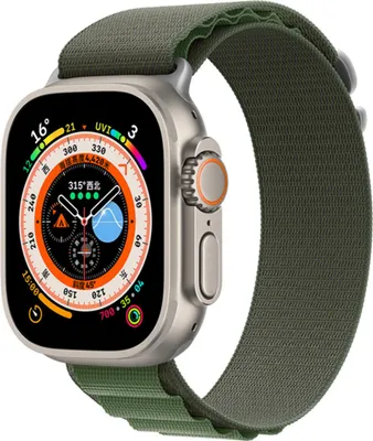 Productafbeelding van Devia, sportband voor Apple Watch 38/40/41mm, gemaakt van geweven nylon, kleur: kaki