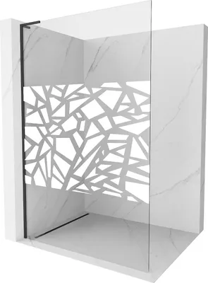 Obrázok produktu pre Mexen Kioto L sprchová zástena 100 x 200 cm, biely vzor, čierna - 800-100-103-70-85