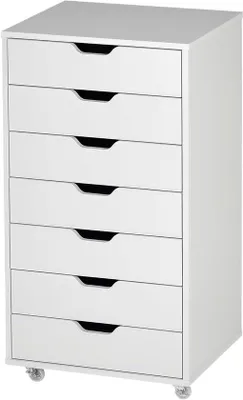 Productafbeelding van Bureaubox met laden - Opbergkast mobiel - Documenten organiseren - Zeven ruime lades - 475 x 395 x 90 cm