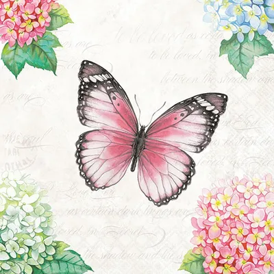 Produktbild von Serviette "Schmetterling Rose", 20 Stück