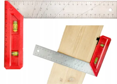 Zdjęcie produktu dla Kątownik Aluminiowy Stolarski Poziomica 200Mm