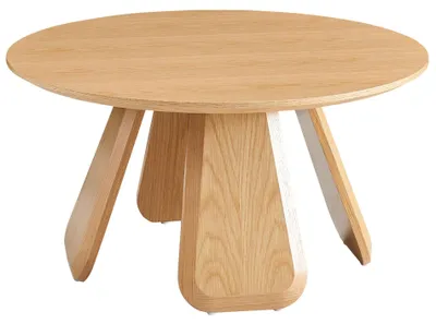 Produktbild von Selsey Affitly - runder Couchtisch 80 cm, Eiche Natur Optik, MDF mit Echtholzfurnier