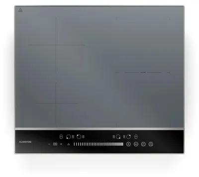 Image de Klarstein DualTone Hybrid Plaque de Cuisson à Induction - 4 Zones, 7200 W, Flex Zone,par Curseur, Fonction Booster & Minuterie, Cadre Aluminium, Argent, 60 cm