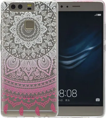 Produktbild von Henna Cover für Huawei P9 Case Schutz Hülle Silikon Sonne Weiß