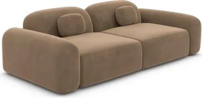 Produktbild von Samtstoff 2-Sitzer Couch Nuvia Braun
