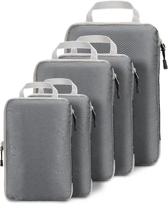 Produktbild von Famanu Koffer-Organizer 5-teilig - Reiseverpackungswürfel in Grau