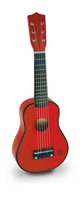 Produktbild von Vilac Holz Gitarre rot - Kindergitarre mit 6 Saiten - Musikinstrument