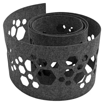 Produktbild von zaun|zu Design Vlies Nachbildung Hexagon: Sichtschutzstreifen mit Lasermuster Anthrazitgrau 2,55m