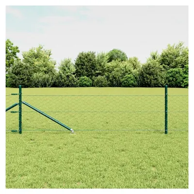 Produktbild von Zaunpfosten Grün 100 x 0,5 m (50 mm Maschenweite) aus Stahl und PVC für Gartenzaun, Hundezaun, Weidezaun, Hühnerzaun und Gartennetz mit Stachelankerfixierung