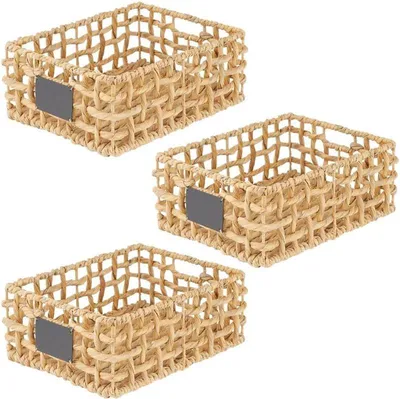 Produktbild von mDesign Aufbewahrung Flechtkorb Schrankkorb Regalbox Organizer 3er Set Natur