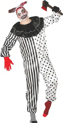 Produktbild von Pierrot Kostüm für Erwachsene, schwarz-weiss, mit zugenähtem Mund, Größe M