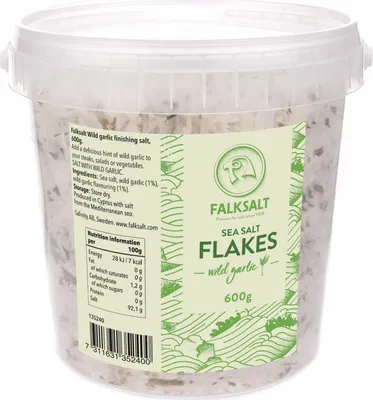 Obrázek produktu pro Mořská vločková sůl česneková 600g Falksalt