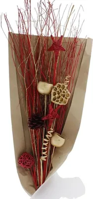 Produktbild von Weihnachtsbouquet rot/gold - ca. 95 - 100 cm